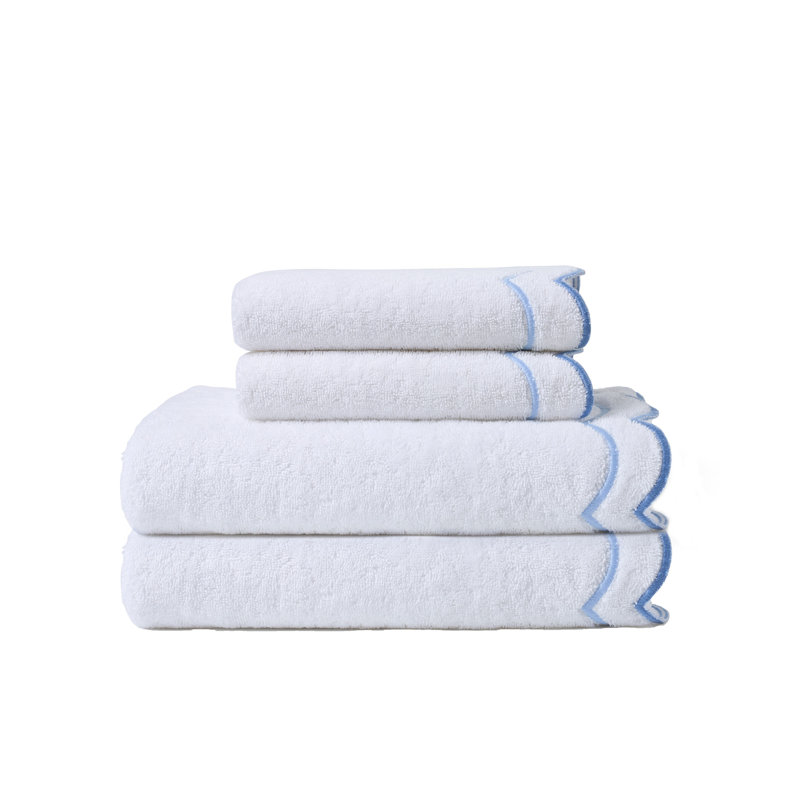 Peri Home Scallop 2 Bath + 2 Hand Towel Set, White