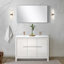 Meuble-lavabo double bleu marine 48 po X P 20 po D, dessus en quartz blanc et robinet chromé-117978835-117978829