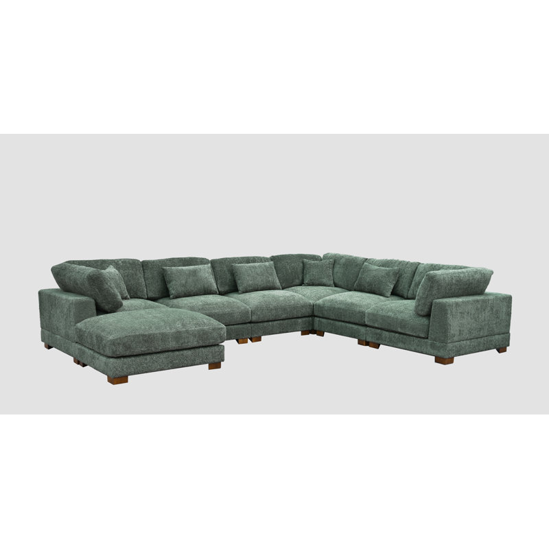 Luna Sofa, Green Polyester