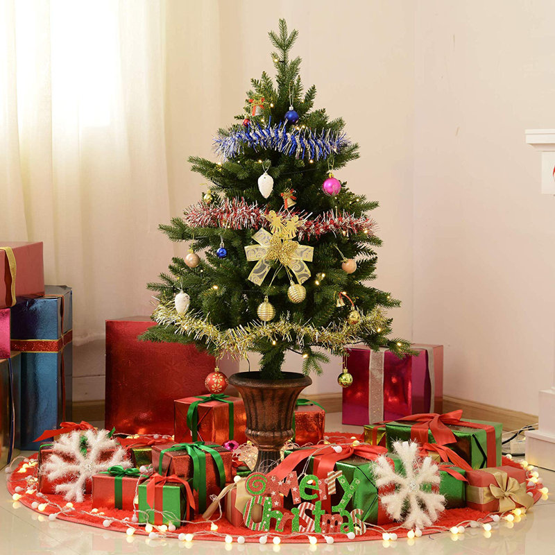 3.94' H Lighted Artificial Spruce Christmas Tree