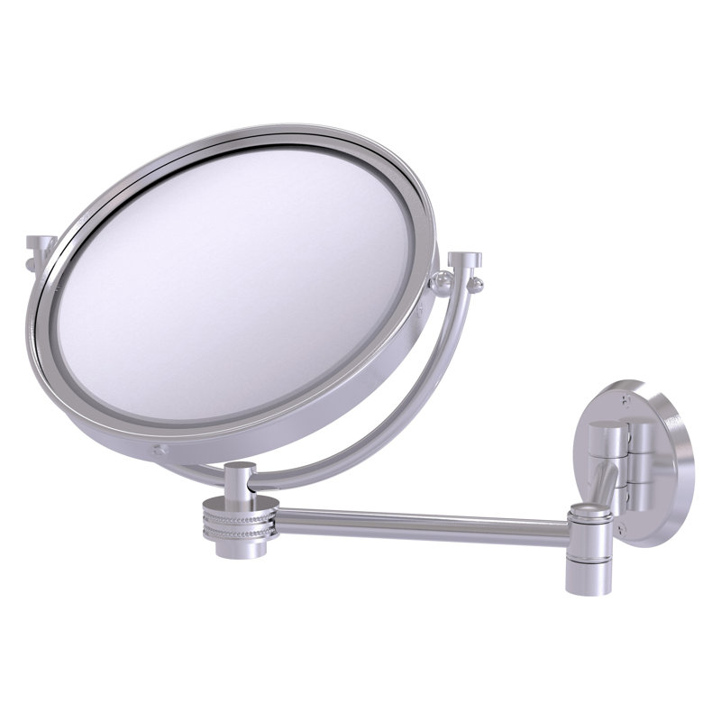 Miroir de maquillage/rasage contemporain moderne &, Chrome satiné, 5X