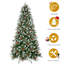 Arbre de Noël avec baies rouges et pommes de pin, branches en PE + PVC enneigées, support en métal robuste - Décoration d'arbre de Noël naturelle-1058301650