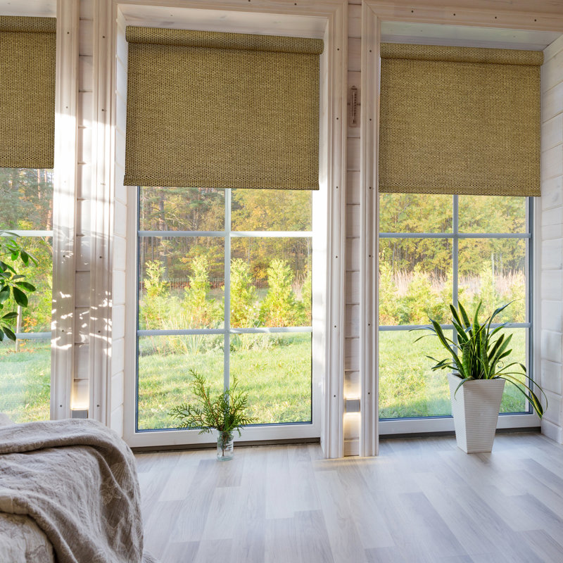 Room Darkening Paper Roller Shade, 38" W x 63" L, Sand