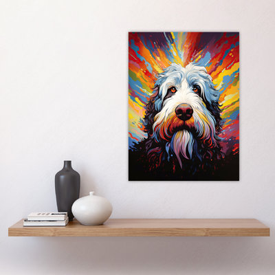 Wall Art Print Old English Sheep Dog Lover Gift Pet Portrait Artwork Painting Poster