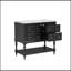 Meuble-lavabo autoportant de 36 pouces avec lavabo sous-comptoir en céramique, 4 tiroirs et structure en bois massif noir-757702352
