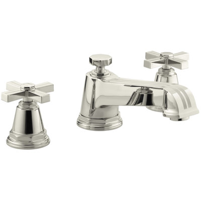 Pinstripe® Deck-Mount Bath Faucet Trim for High-Flow Valve with Cross Handles, Valve Not Included