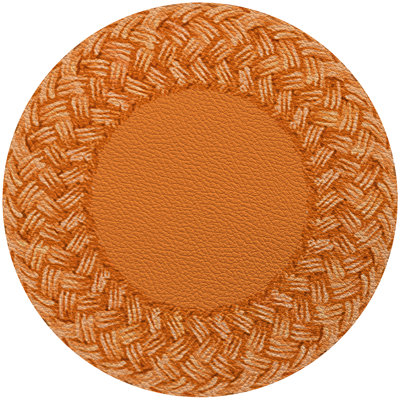 Raffia Vegan Leather Round Pebble Placemat