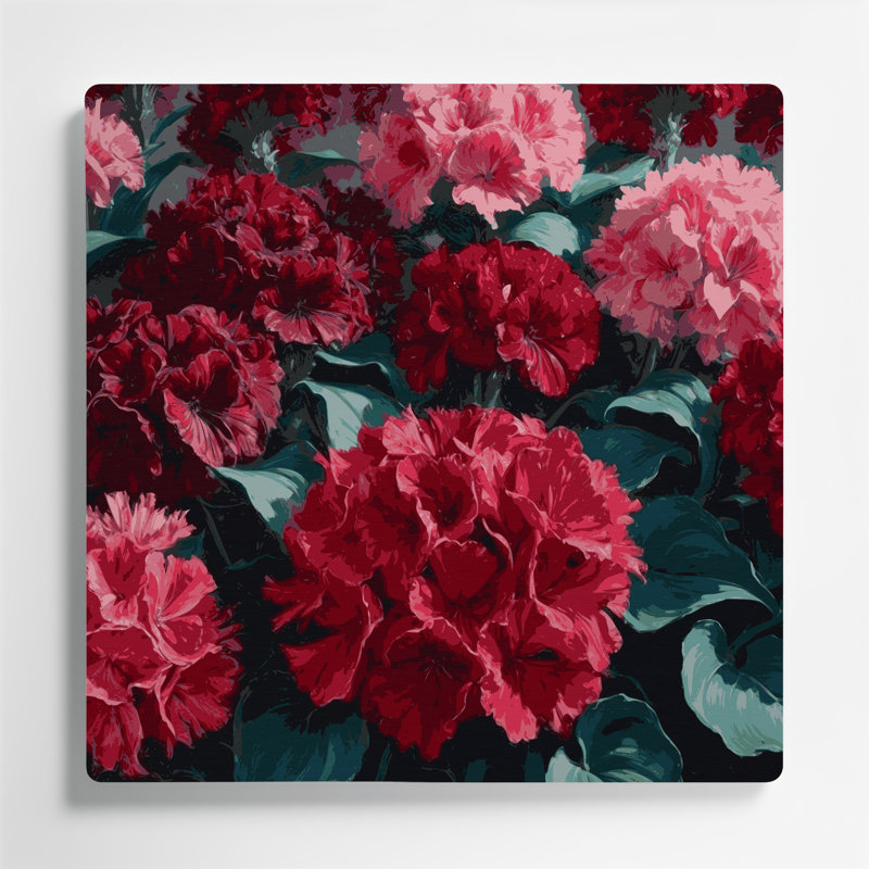«Botanical Geraniums», art mural en métal noir, H 12 po x l 12 po