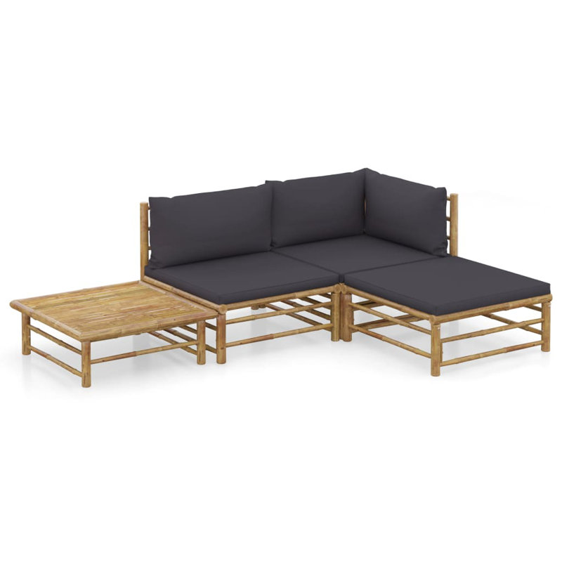 Knowlton 4 Piece with Cushions, Dark Gray