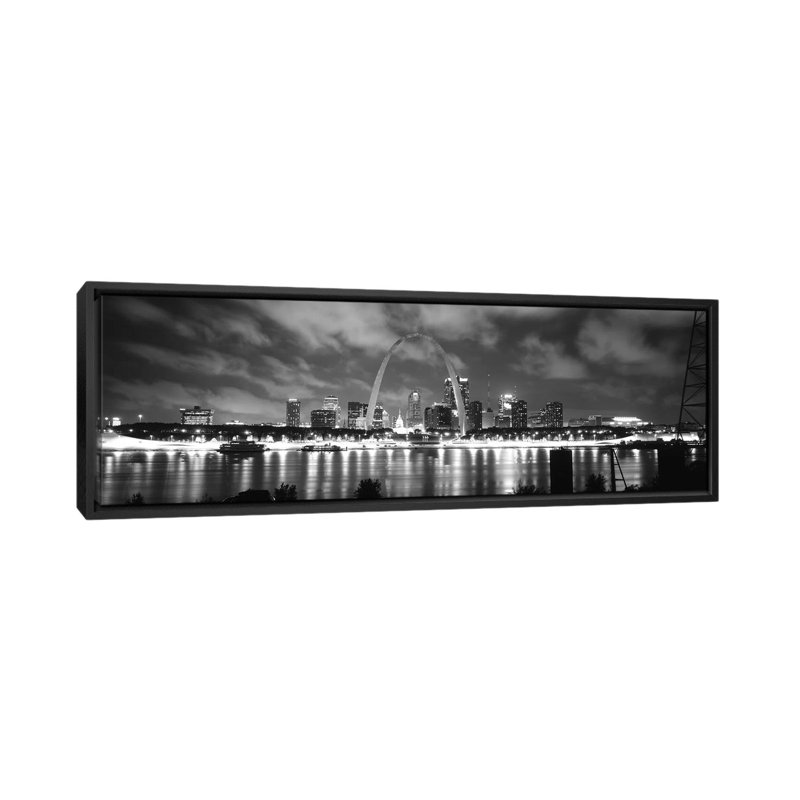 «Evening, St Louis, Missouri», reproduction de photo sur toile, H 20 po x l 60 po x P 1,5 po, Toile encadrée noire