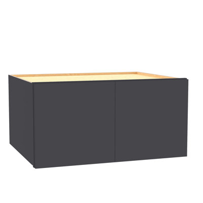 Gallery Express Rowan Assembled 30 in W x 24 in D x 15 in H Wall Bridge Kitchen Cabinet with Sft Close in Onyx