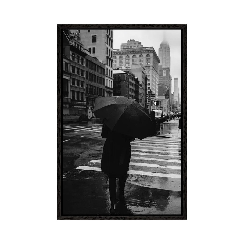 Rainy New York IX by Bethany Young - Print on Canvas, 101.6cm H x 66.04cm W x 3.81cm D, Black Framed