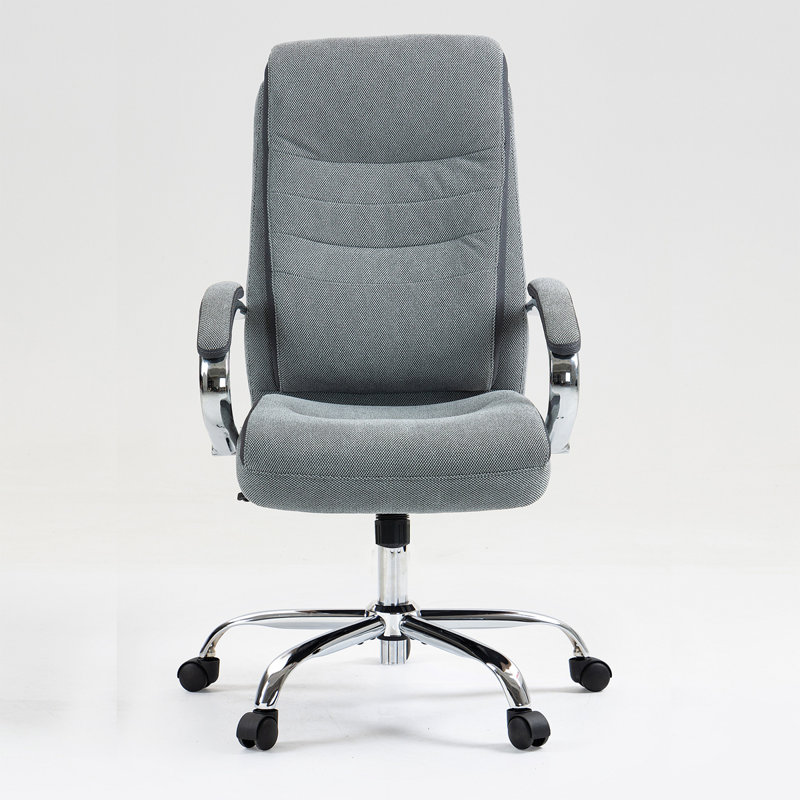 Fauteuil de bureau en tissu de coton à haut dossier et doux pour la peau