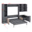 Lit escamotable avec rangement hydraulique, canapé, tablettes et tiroirs Murphy-643114496