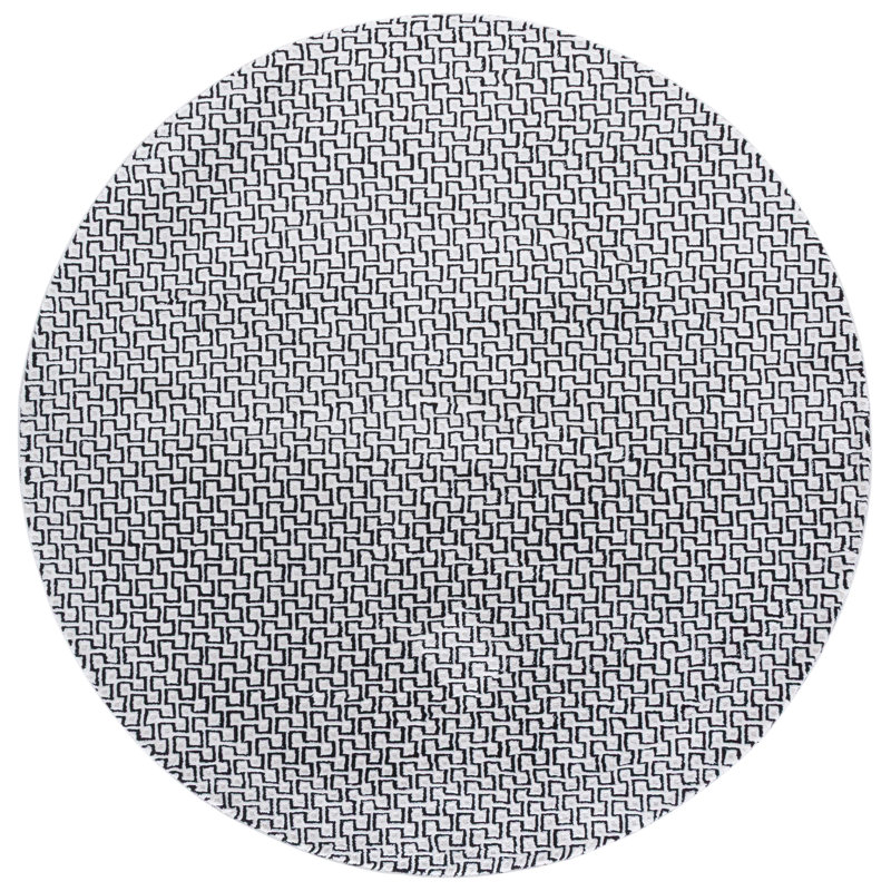 Slate Performance Geometric Rug, Round 6'7"