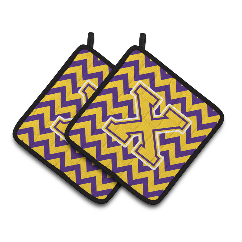 Poignée à chevrons, X, Mauve / doré