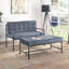 Grey And Sandy Grey Tufted Bench