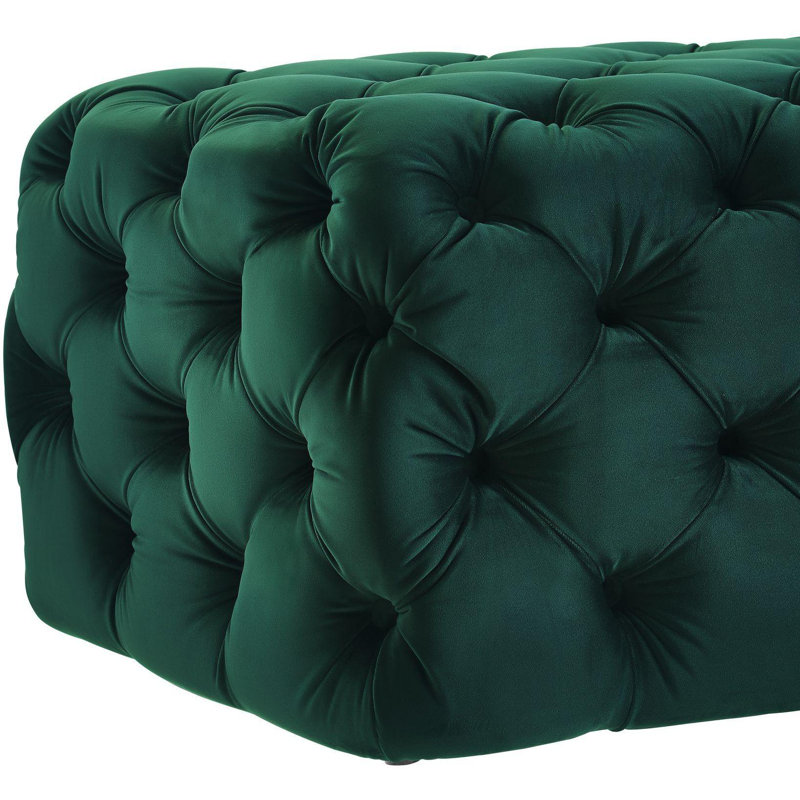 Banc avec revêtement, Velours vert boisé
