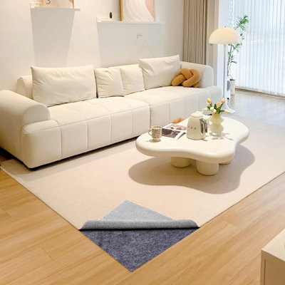 Sous-tapis antidérapant de 8 pi x 10 pi, rembourrage de tapis en feutre extra épais de 1/4 po pour les planchers de bois franc en stratifié, pince pour maintenir les tapis en place