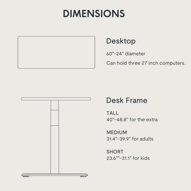 3-Stage Dual Motor Electric Standing Desk, 48.8" H x 60" W x 24" D, Black/Black