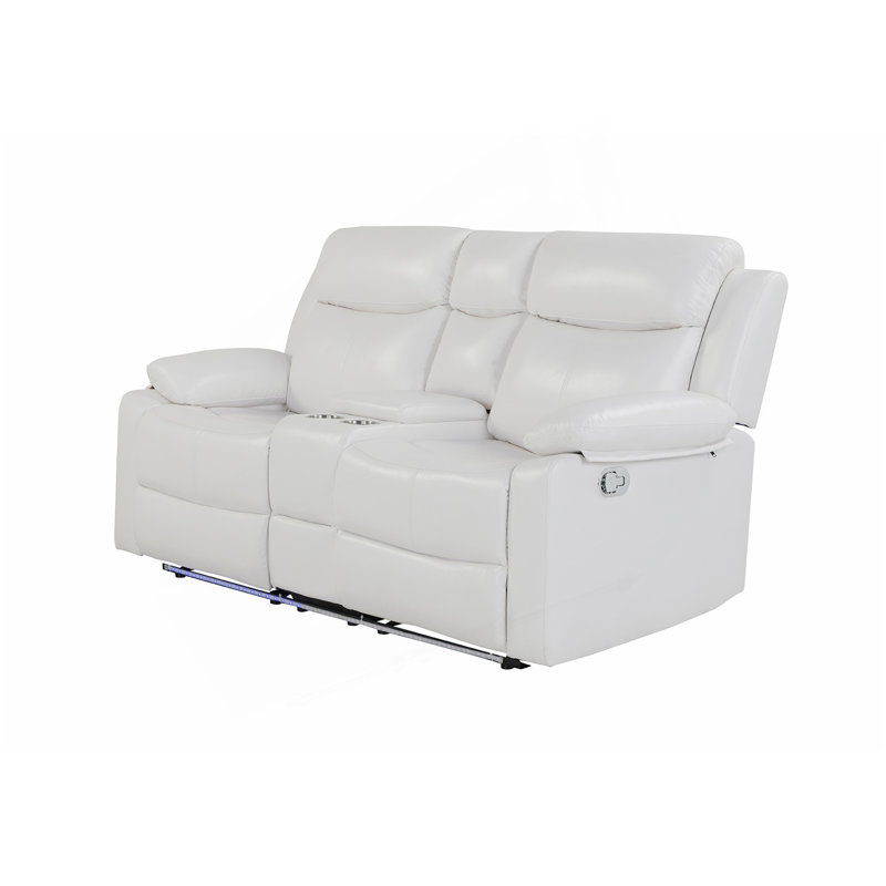 Causeuse blanche inclinable avec lumière DEL et haut-parleurs Blanche, Blanc
