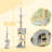Floor to Ceiling Cat Tree 89"-104" Adjustable Height, Light Grey
