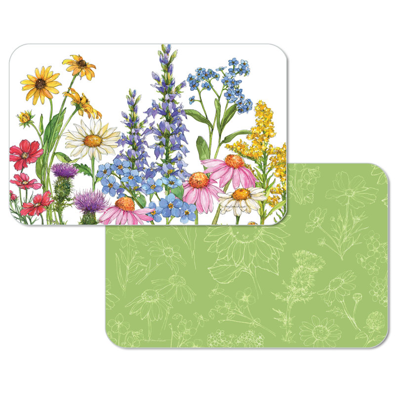 Ensemble de 4 napperons réversibles Wildflower Guide Easy Care