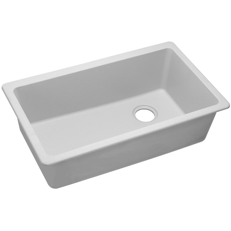 Quartz Classic 33" L x 17.25" W Undermount Kitchen Sink, White