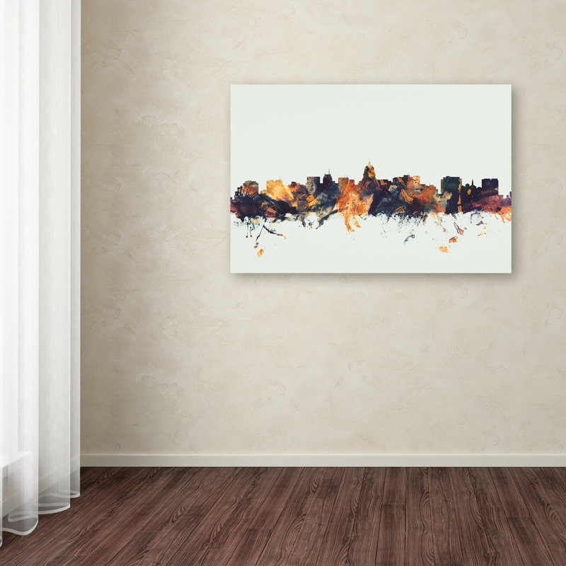 « madison wisconsin horizon », impression sur toile, H 30 po x l 47 po x P 2 po