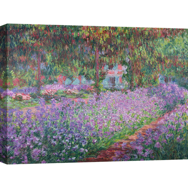 The Artist's Garden At Giverny by Claude Monet - Wrapped Canvas Painting, 60cm H x 80cm W x 4cm D