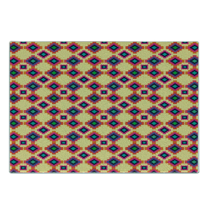 Carreaux de planche à découper en verre trempé Ambesonne Cinco de Mayo jaune pastel multicolore