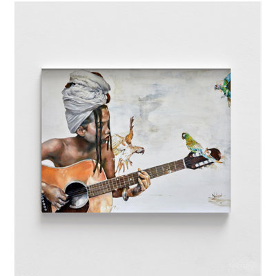 Reproduction d'art féminin, reproduction d'art encadrée, impression d'art mural guitare acoustique, art mural perruche, art mural encadré, art mural surdimensionné