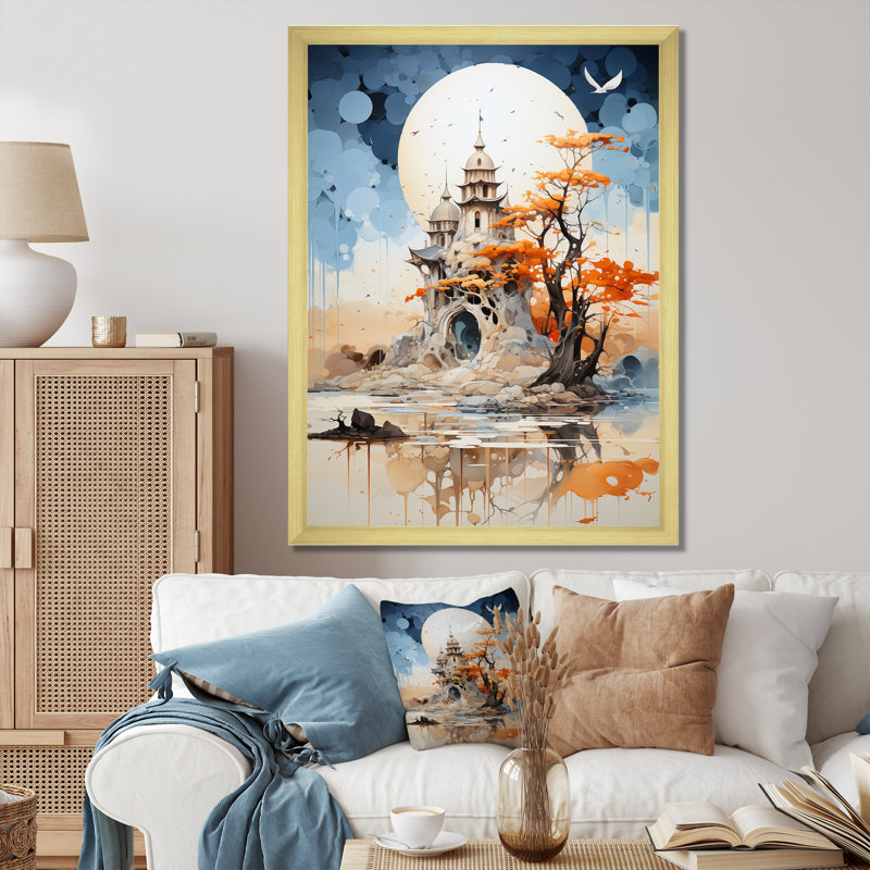 Reproduction sur toile de Saxondale, Encadrement doré, H 40 po x l 30 po x P 1,5 po