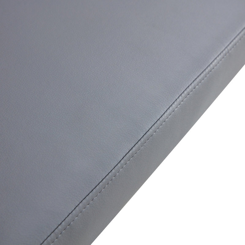 Banc gris en similicuir de 51,5 po, confortable pour la chambre à coucher, la salle à manger et le banc en métal avec rembourrage en mousse souple - pour une installation facile