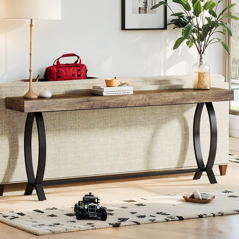 70.87" Console Table - Narrow Entryway Sofa Table with Metal Legs for Hallway, Living Room, Behind Couch