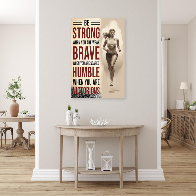 «Woman Run Be Be» - Reproduction d'art graphique rectangulaire sur toile tendue 1 pièce, H 14 po x l 11 po x P 1,25 po