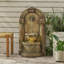 Fontaine de sol 35,25 "de haut résistante aux intempéries avec lumières DEL