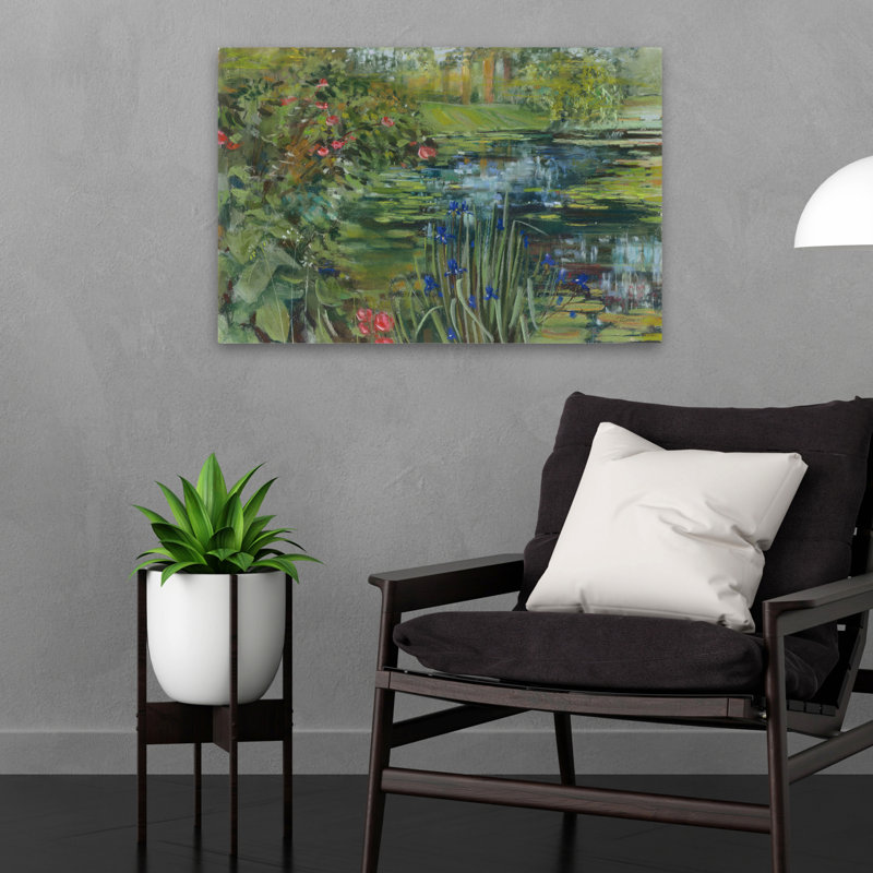 Étang contemporain et champêtre paisible, H 24 po x l 16 po