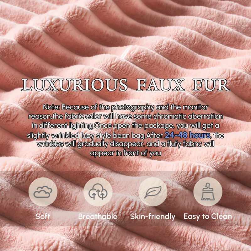 Canapé-lit 66,92 po Comfy, Fausse fourrure rose