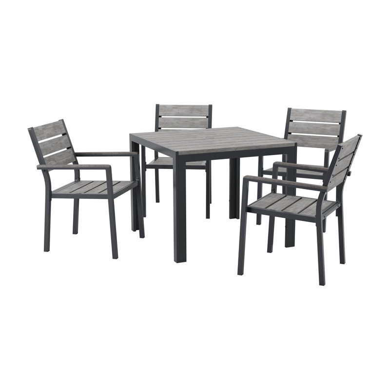Ellenton 4 - Person Patio Dining Set with, 29.25'' H x 35.5'' L x 35.5'' W 
