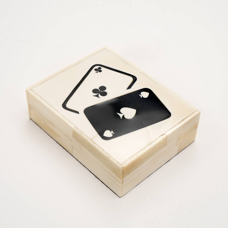 Expobazaar Club Spade Bone & Resin Card Box