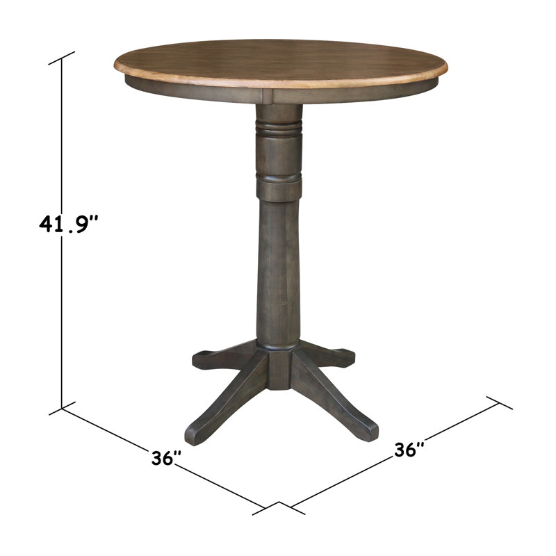 Ensemble de salle à manger à hauteur de bar 3 pièces Frausto, Blanc / gris bruyère, 41.9" H x 36" W x 36" D