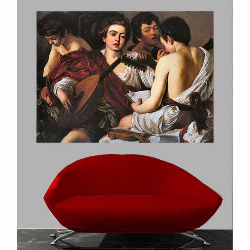 Adhésif décoratif Caravage Musiciens (1595), l 26,5 po x l 36 po