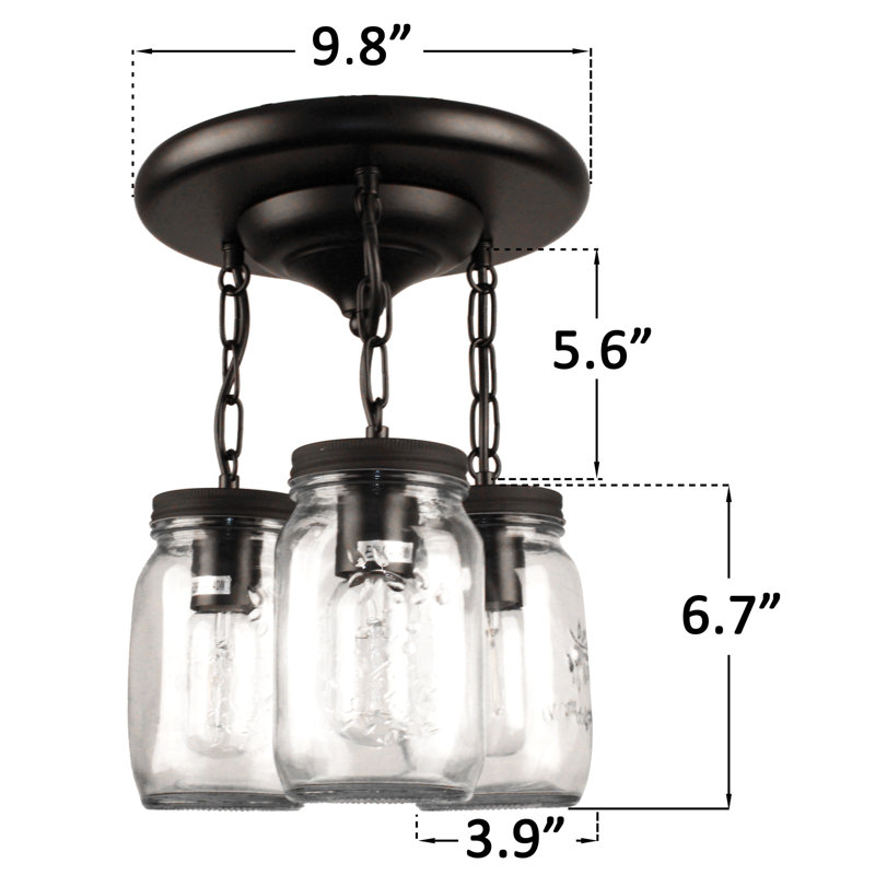 Plafonnier semi-encastré 3,9 po Awudi, 3 lumières