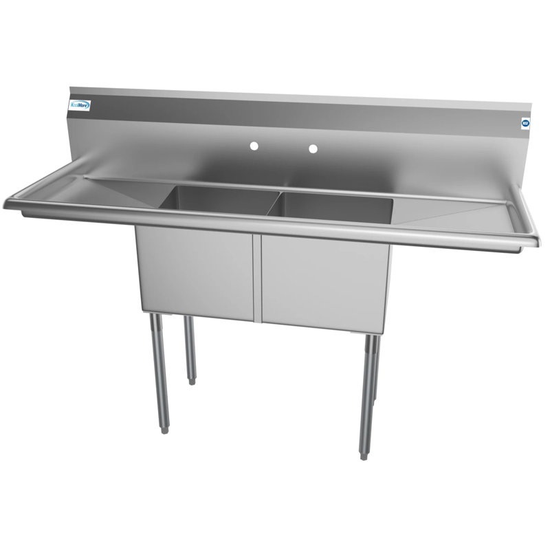 60'' L x 21'' W Silver Freestanding Service Sink