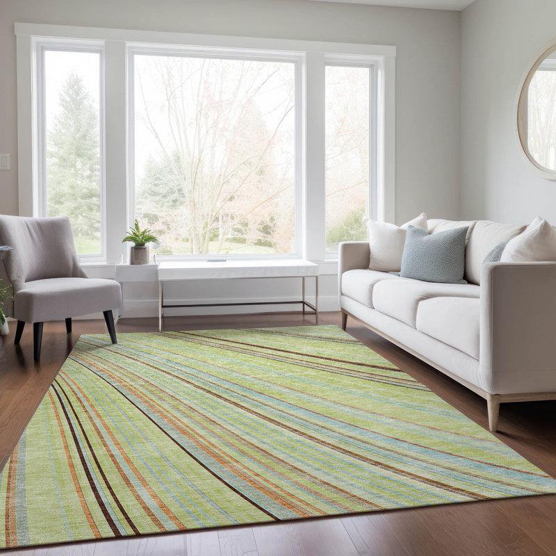 Chayden Washable Striped Indoor / Outdoor Rug, Rectangle 10' x 14'
