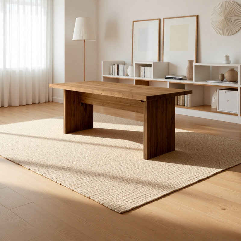 Bureau en bois massif noyer de style rétro