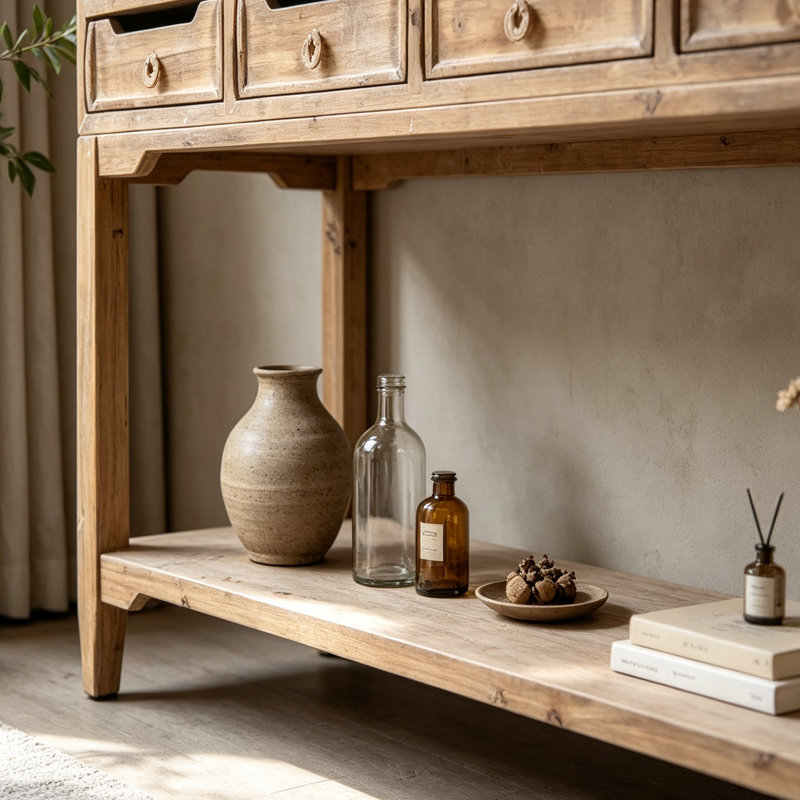 Rustic Solid Wood Console Table