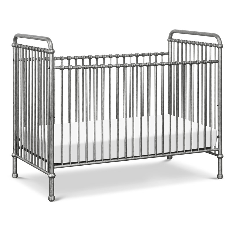 Lit de bébé convertible à hauteur ajustable Abigail Greenguard Gold, Argent rétro
