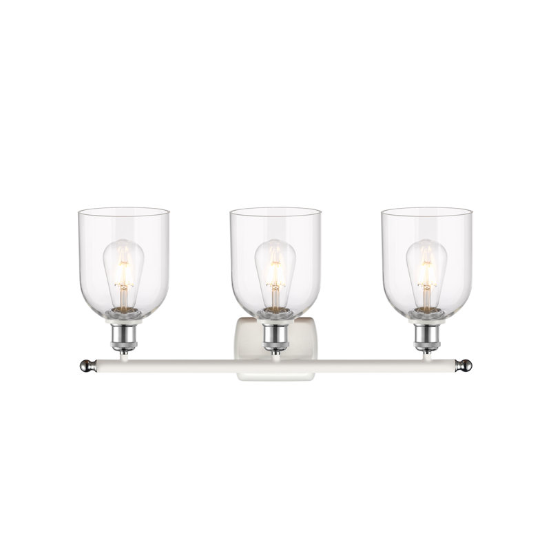 Anacaren 3 - Light Dimmable Vanity Light, Clear, White Polished Chrome